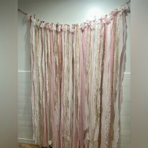 Brand New Blush, Gold and Champagne Gold Ribbon Backdrop